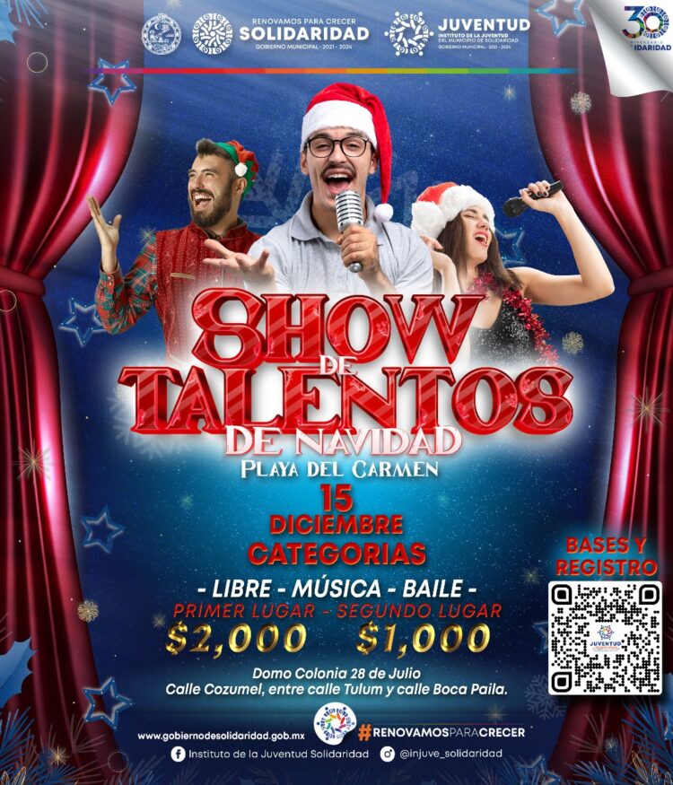 Invitan a participar en "Show de Talentos de Navidad" en Playa del Carmen