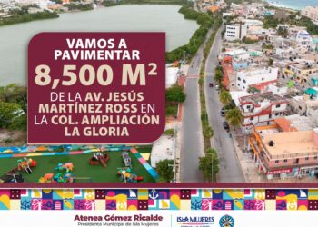 Atenea Gómez impulsa programa de pavimentación en la colonia Ampliación La Gloria en Isla Mujeres