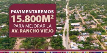 Atenea Gómez sigue transformando Ciudad Mujeres con pavimentación de la prolongación de la avenida Rancho Viejo