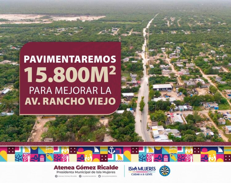 Atenea Gómez sigue transformando Ciudad Mujeres con pavimentación de la prolongación de la avenida Rancho Viejo