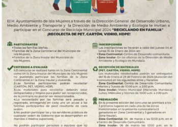Invitan familias de Isla Mujeres al concurso ‘Reciclando en familia’