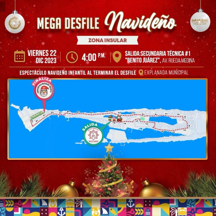Anuncian Mega Desfile y Espectáculo Navideño en el Pueblo Mágico de Isla Mujeres
