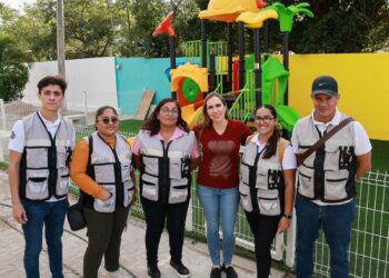 Avanza la transformación de Ciudad Mujeres con la construcción del nuevo parque infantil Oxté