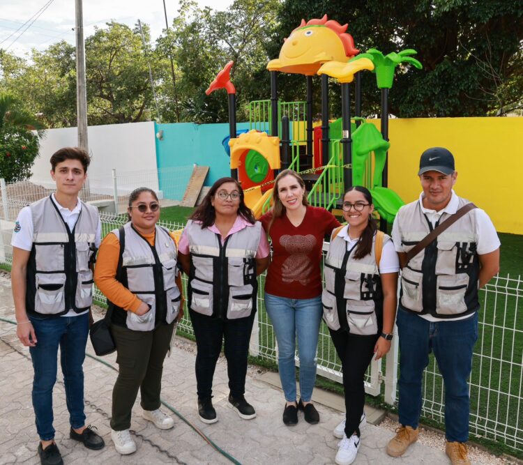 Avanza la transformación de Ciudad Mujeres con la construcción del nuevo parque infantil Oxté
