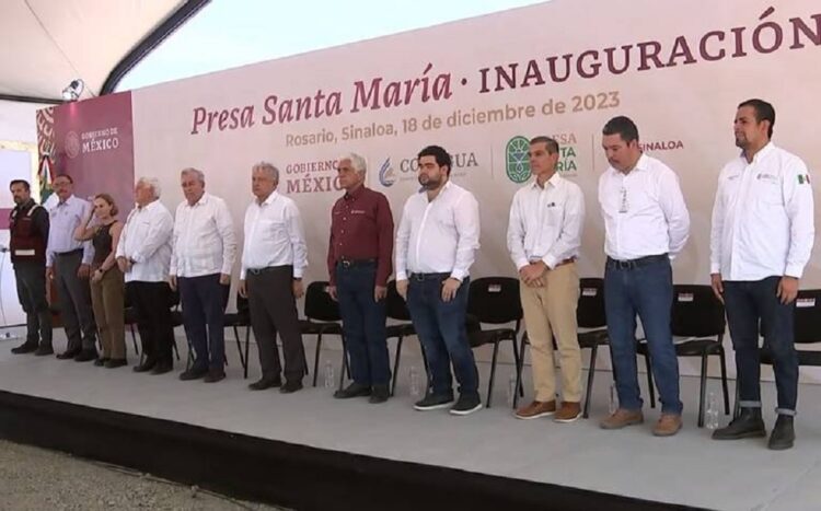 Inaugura AMLO presa Santa María en Sinaloa