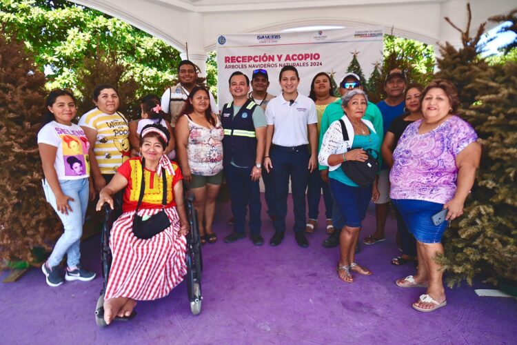 Un éxito el programa de Recepción y Acopio de Árboles Navideños en Isla Mujeres