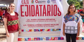 Inauguran Atenea Gómez y Mara Lezama nueva Plaza Ejidatarios en Ciudad Mujeres