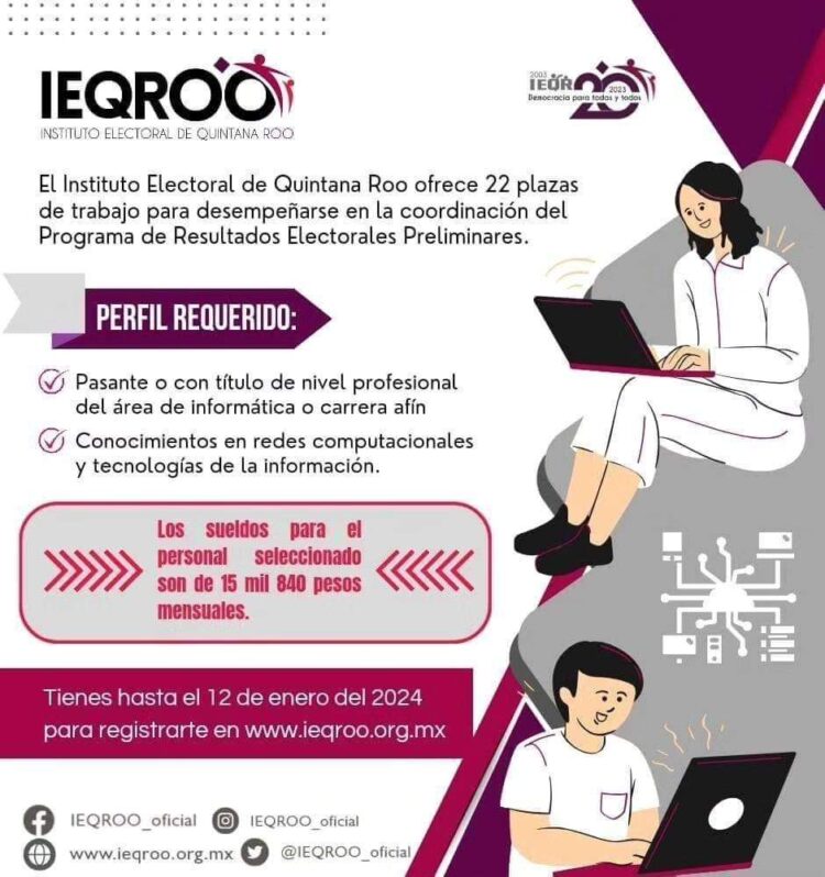 Oferta IEQROO 22 plazas para el PREP 2024