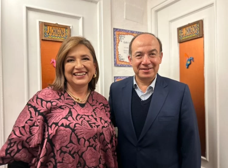 Xóchitl Gálvez se reúne con Felipe Calderón en Madrid