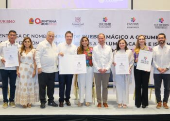Mara Lezama y Miguel Torruco entregan nombramiento de Pueblo Mágico a Cozumel y actualización a Tulum, Bacalar e Isla Mujeres