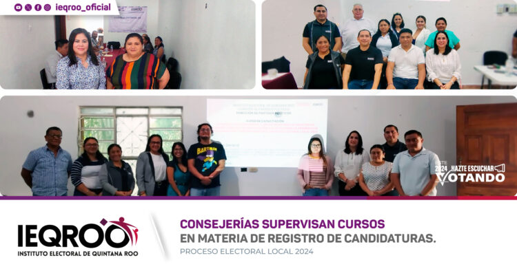 Consejerías del IEQROO supervisan cursos en materia de registro de candidaturas