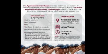 Continúan inscripciones abiertas para tramitar Cartilla del Servicio Militar Nacional en Isla Mujeres