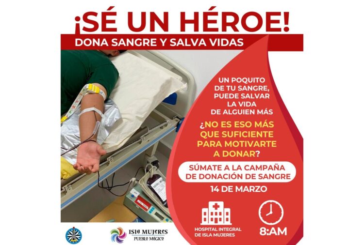 Convoca Gobierno de Isla Mujeres a participar en Campaña de Donación de Sangre