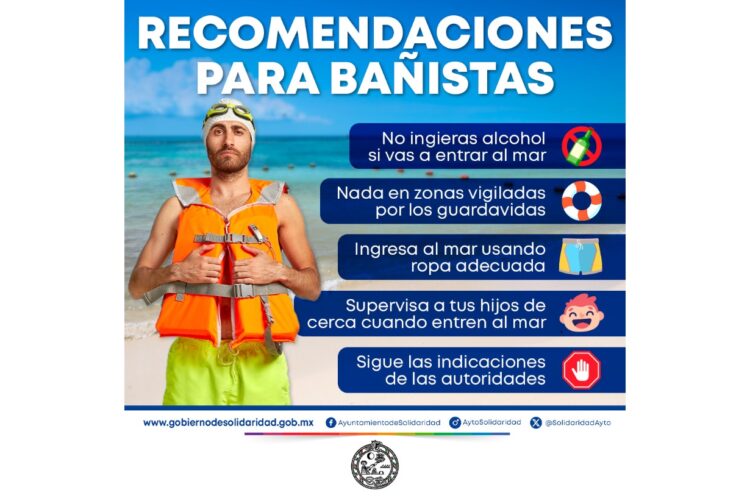 Bañistas protegidos para temporada vacacional en Playa del Carmen