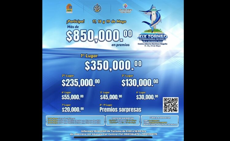 Continúan abiertas las inscripciones de torneo de pesca en Isla Mujeres
