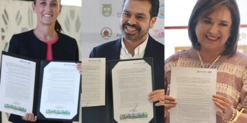 Firman Claudia Sheinbaum, Xóchitl Gálvez y Álvarez Máynez Pacto por la Primera Infancia