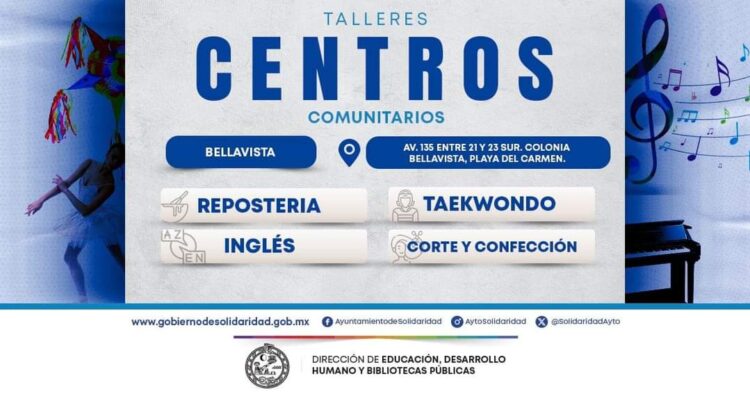 Promueven talleres de los Centros de Desarrollo Comunitarios en Playa del Carmen