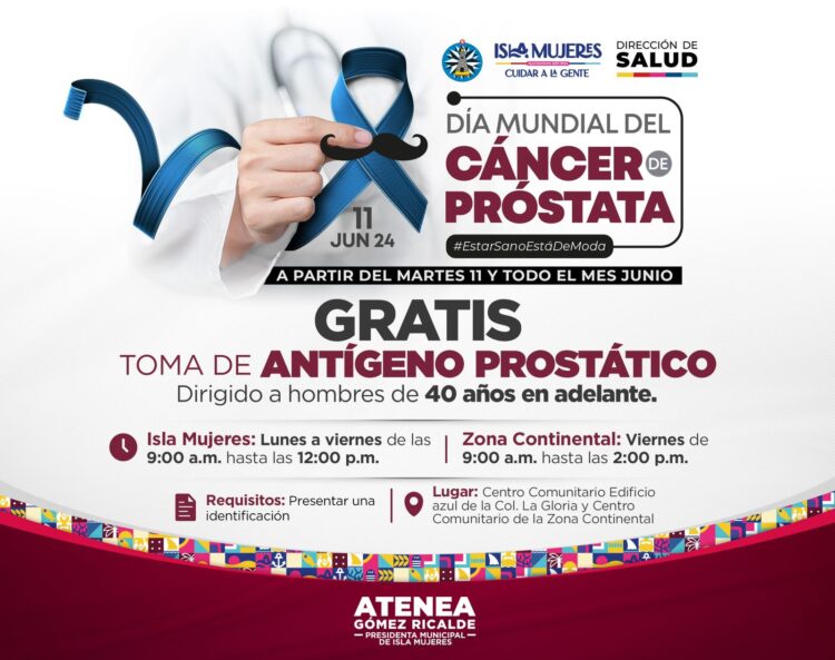 Realiza gobierno de Isla Mujeres pruebas gratuitas para detectar el cáncer de próstata