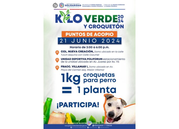 Kilo verde y croquetón se realizará el 21 de junio en Playa del Carmen