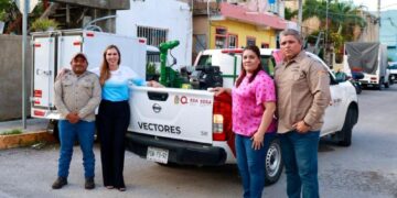 Pone Atenea Gómez en marcha Mega Jornada de Nebulización en Isla Mujeres