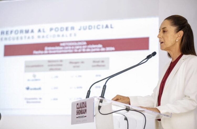 Mayoría de encuestados respalda la reforma judicial: Claudia Sheinbaum