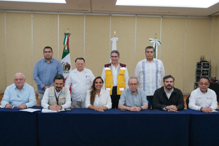Mara Lezama se reúne con secretario de Salud y directores del IMSS e IMSS-Bienestar para acciones preventivas por Huracán “Beryl”