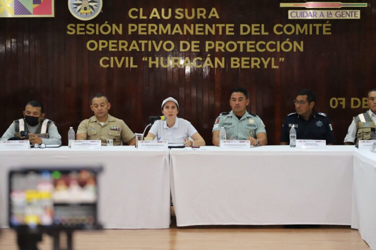 Clausuran en Isla Mujeres el Comité Operativo de Protección Civil Huracán ‘Beryl’