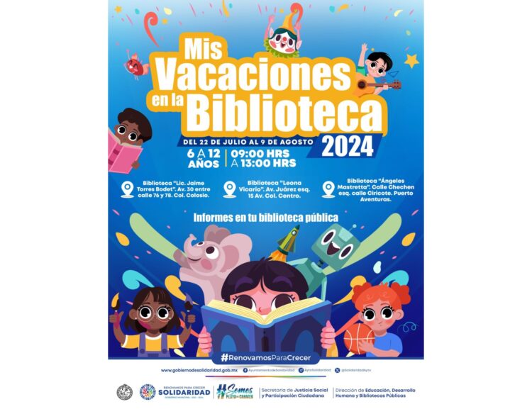Presentan “Mis Vacaciones en la Biblioteca 2024” en Playa del Carmen