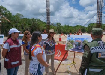 Mara Lezama y SEDENA supervisan el 47% de avance de la obra “Puerta al Mar” en Felipe Carrillo Puerto