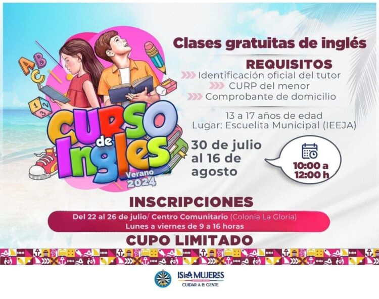 Impartirá gobierno de Isla Mujeres clases gratuitas de inglés a las y los adolescentes