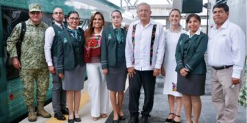 Tren Maya, “una hazaña histórica”; Claudia Sheinbaum en gira con AMLO por el sureste