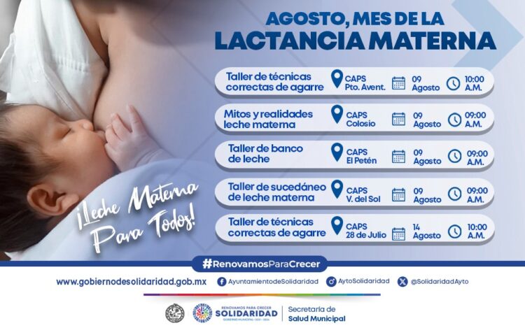 Inicia mes de lactancia materna con actividades que la promueven en Playa del Carmen