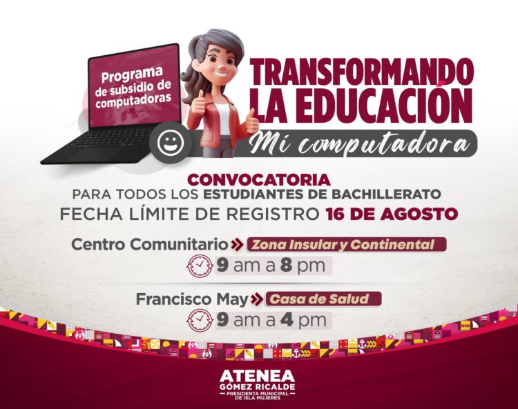 Atenea Gómez amplía programa de subsidio de computadoras en Isla Mujeres