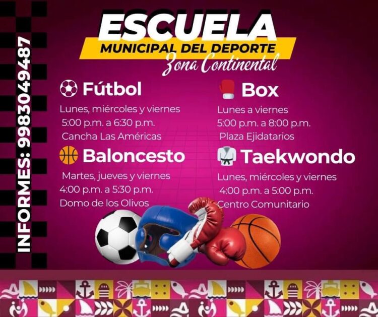 Promueve gobierno de Isla Mujeres activación física en Zona Continental a través de la Escuela Municipal del Deporte