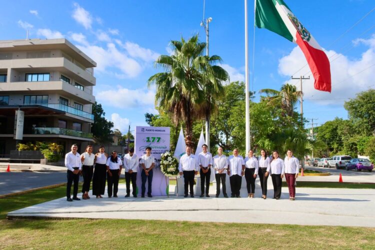 Conmemoran autoridades de Puerto Morelos el 177 Aniversario de la gestión heroica de los Niños Héroes
