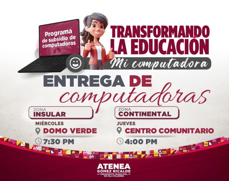Anuncia Atenea Gómez entrega de computadoras en Isla Mujeres