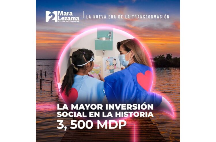 Mayor inversión social en la historia de Quintana Roo, 3 mil 500 mdp, informa Mara Lezama