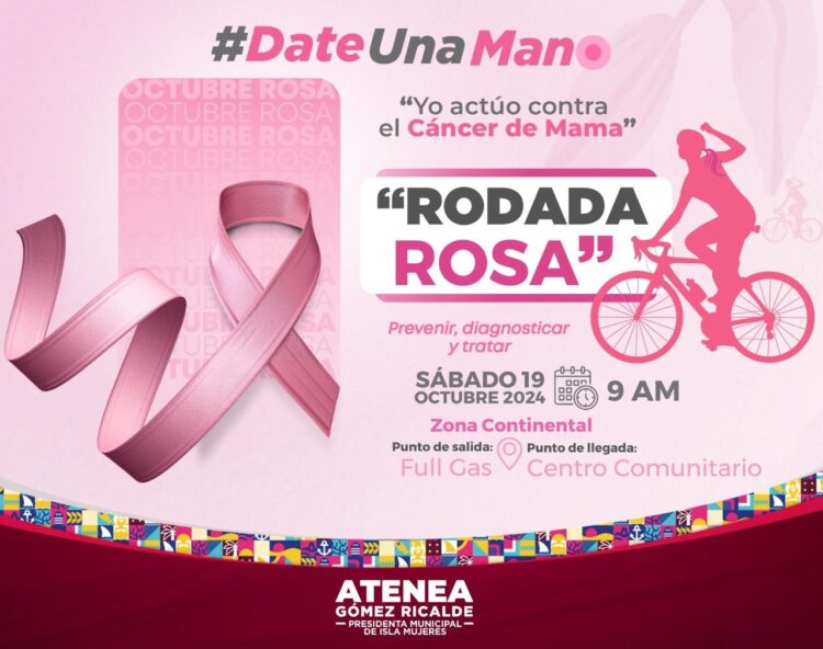 Organiza gobierno de Isla Mujeres actividades para promover detección oportuna del cáncer de mama