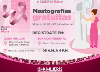 Ofrecerá gobierno de Isla Mujeres mastografías gratuitas durante Octubre Rosa