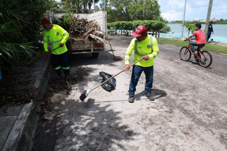 Fortalece gobierno de Isla Mujeres trabajos de limpieza en la Salina Grande ante recientes lluvias
