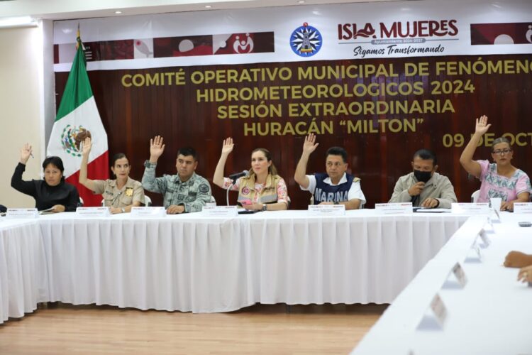 Clausuran Sesión Permanente del Comité Municipal para Fenómenos Hidrometeorológicos en Isla Mujeres