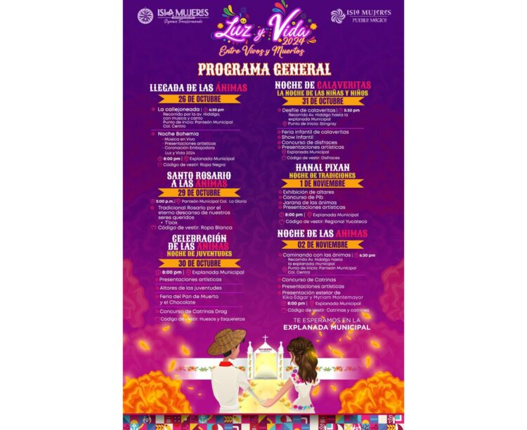 Presentan nutrido programa del Festival Luz y Vida ‘Entre Vivos y Muertos’ en Isla Mujeres