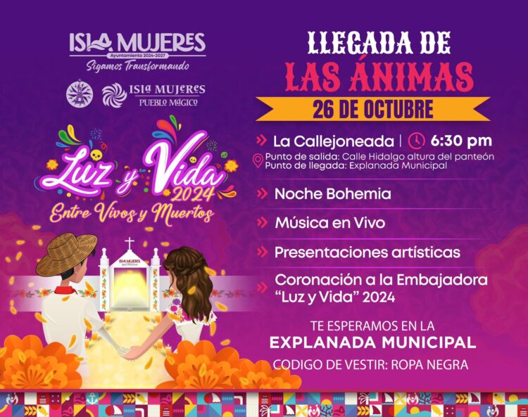 Invita Gobierno Municipal a las familias isleñas a disfrutar de la ‘Llegada de las Ánimas’