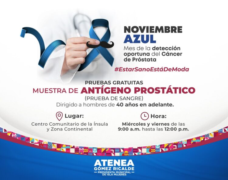 Lanza gobierno de Isla Mujeres campaña para promover detección oportuna del cáncer de próstata