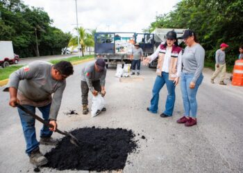 Continuaremos trabajando a máxima capacidad para tener un Solidaridad sin baches: Estefanía Mercado
