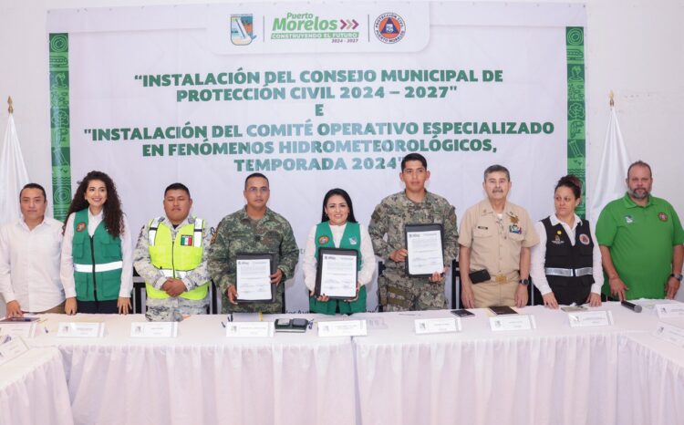 Se instala el Consejo Municipal de Protección Civil 2024-2027 en Puerto Morelos