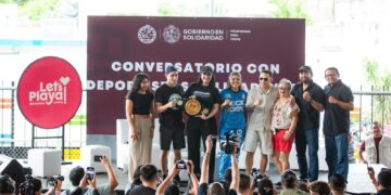Con presencia de "Lazy Boy", Estefanía Mercado reafirma compromiso con deportistas de Playa del Carmen