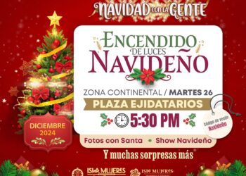 Invita Gobierno Municipal a familias de Ciudad Mujeres al Encendido de Luces Navideño