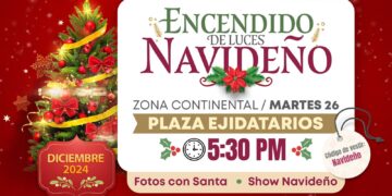 Invita Gobierno Municipal a familias de Ciudad Mujeres al Encendido de Luces Navideño