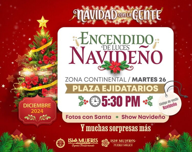 Invita Gobierno Municipal a familias de Ciudad Mujeres al Encendido de Luces Navideño